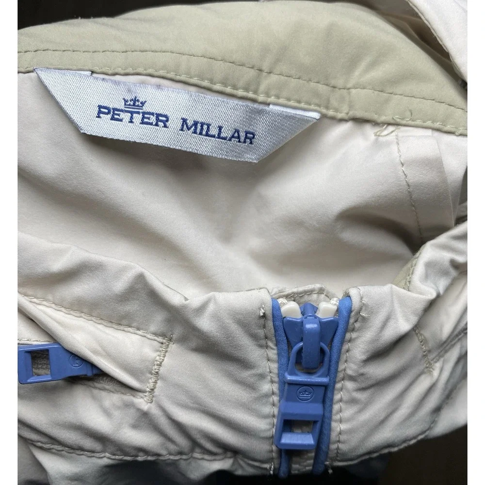 Men Size MEDIUM Peter Millar Crown Sailing Hooded Color-block Windbreaker Jacket